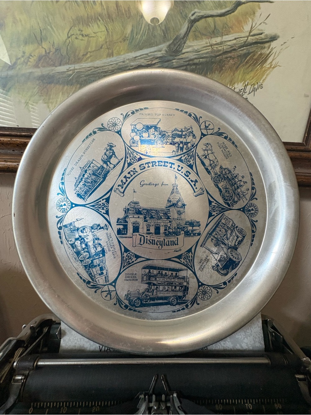 Disney Blue and Silver Main Street U.S.A. Decorative Serving Tray